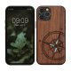 kwmobile pouzdro pro Apple iPhone 12/iPhone 12 Pro, dřevo, hnědo-modré, 52734.16