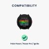 Sada 2 kwmobile popruhů pro Polar Pacer/Pacer Pro/Ignite, Nylon, Black/Green, 60245.01