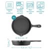 Set 4 tigai mici din fonta Navaris cu baza din lemn, 10.2 cm, 4", 426g, 60343.03