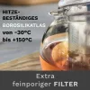 Ceainic din sticla Creano All-in-One, 0,85 L, cu infuzor din inox si capac, anti-picurare