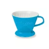 Filtru cafea Creano din portelan, marimea 4, pentru filtre 1x4, baza stabila, albastru