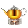Suport incalzire ceainic Creano Leaf, din inox, cu suport pentru lumanare