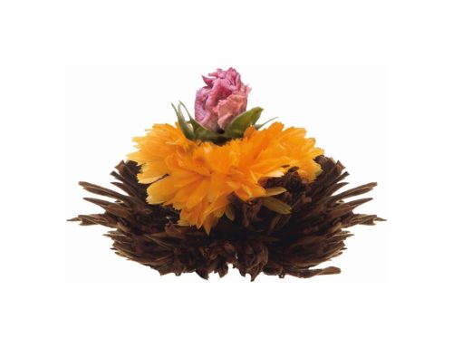 Dárková sada Creano ErbluhTee, černá magnetická krabička + 6 koulí směsi kvetoucího čaje, bílý/černý/zelený čaj