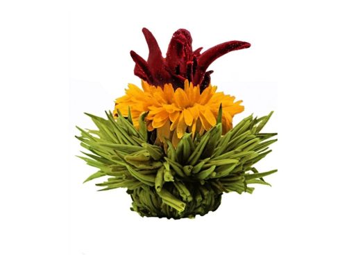 Dárková sada Creano ErbluhTee, černá magnetická krabička + 6 koulí směsi kvetoucího čaje, bílý/černý/zelený čaj