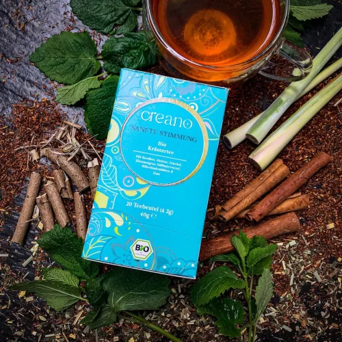 Bio čaj Creano Klidná pohoda, rooibos a bylinky, sladká chuť, sada 20 sáčků