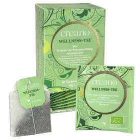   Bio čaj Creano Wellness Tea, zelený čaj s bylinkami, grapefruitové aroma, sada 20 sáčků