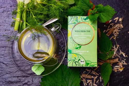 Bio čaj Creano Wellness Tea, zelený čaj s bylinkami, grapefruitové aroma, sada 20 sáčků