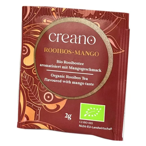 Bio čaj Creano Rooibos s mangem, 20 sáčků, plná, kulatá chuť, ovocné aroma
