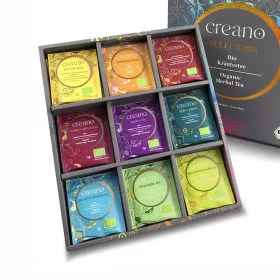  Dárková sada bio čaje Creano Organic Herbal Tea, 27 sáčků, 9 druhů, byliny, ovoce, koření