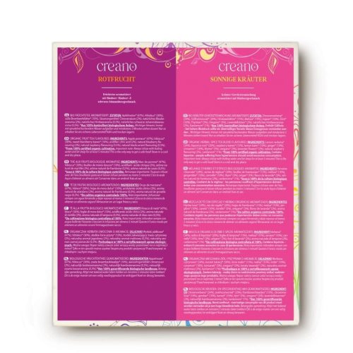 Dárková sada bio čaje Creano, 90 sáčků, 9 sortimentů, ovoce a bylinky, 180 g