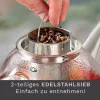 Ceainic din sticla Creano All-in-One, 0,8 L, cu infuzor din inox si capac, anti-picurare