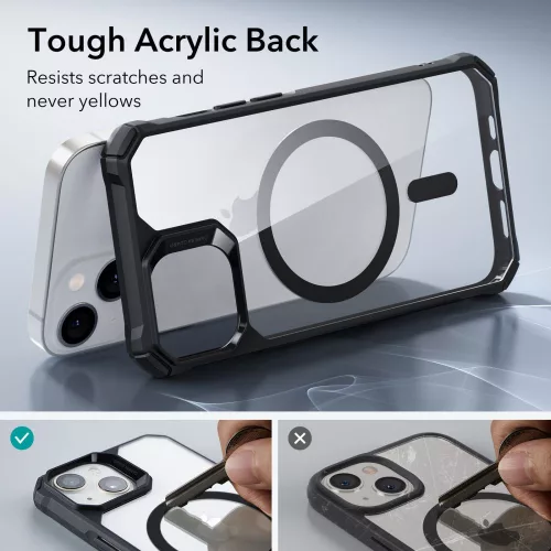 Pouzdro ESR Air Armor Halolock MagSafe pro Apple iPhone 14 Plus/15 Plus průhledné/černé