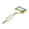 Lupă Giftdeco, alamă și sticlă, lățime 12 cm, lungime 27,5 cm