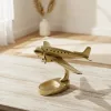 Machetă avion Giftdeco, aluminiu și metal, 19,5 x 16,5 x 29 cm, stil modern, art deco