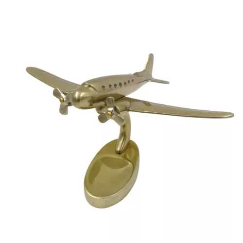 Machetă avion Giftdeco, aluminiu și metal, 19,5 x 16,5 x 29 cm, stil modern, art deco