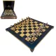 Set sah Manopoulos S34, alamă, metal și lemn, înălțime 6,5 cm