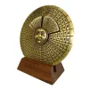 Calendar perpetuu Hemisferium H27, alamă și lemn, diametru 9 cm, stil renaștere