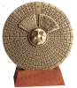 Calendar perpetuu Hemisferium H27, alamă și lemn, diametru 9 cm, stil renaștere