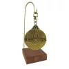 Astrolab decorativ Hemisferium H81, alamă și lemn, înălțime 13 cm