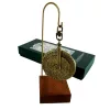 Ceas decorativ Hemisferium H85, alamă și lemn, înălțime 13 cm, diametru 5 cm