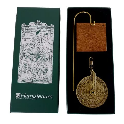 Ceas decorativ Hemisferium H85, alamă și lemn, înălțime 13 cm, diametru 5 cm