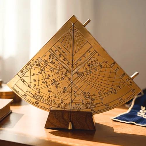 Instrument astronomic decorativ Hemisferium H39, alamă, înălțime 17 cm, lățime 15 cm
