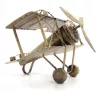 Machetă avion Giftdeco NC1389, alamă și metal, 17 x 17,50 x 11,5 cm, stil retro