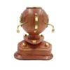 Cască de scafandru decorativa Giftdeco NC1220, alamă, sticlă și lemn, 10 x 9,5 x 11,5 cm, stil nautic