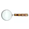 Lupă Giftdeco NC1099A, alamă, sticlă și os, lungime 24,5 cm, diametru 10 cm, stil colonial