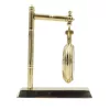 Ceas decorativ Giftdeco NC2126, alamă și sticlă, înălțime 12 cm, lățime 9,5 cm, stil retro, nautic