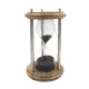 Clepsidră Giftdeco NC2989, lemn de mango, alamă, sticlă și metal, înălțime 25 cm, diametru 15 cm, stil clasic