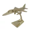 Machetă avion de vânătoare Jaguar Giftdeco JAG, aluminiu auriu, 21 x 12 x 14 cm