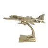 Machetă avion de vânătoare Jaguar Giftdeco JAG, aluminiu auriu, 21 x 12 x 14 cm