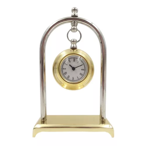 Ceas decorativ Giftdeco M02, sticlă și metal, 23 x 13,5 x 5,5 cm, stil retro, vintage, nautic