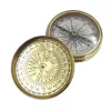 Busolă Giftdeco NC1689 cu calendar 40 de ani, alamă aurie, diametru 7,5 cm
