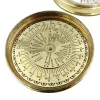 Busolă Giftdeco NC1689 cu calendar 40 de ani, alamă aurie, diametru 7,5 cm