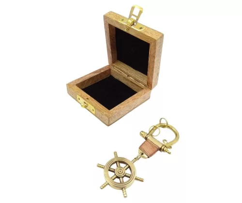 Timonă decorativa Giftdeco BN-2156, alamă, lungime 10,5 cm, diametru 3,8 cm