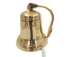 Clopot de navă Giftdeco HB4/10, alamă aurie, diametru 25 cm, cu frânghie