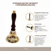Clopot de mână Giftdeco HB70/3, alamă și mâner din lemn, diametru 7,5 cm