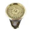 Clepsidră Giftdeco STPL133/6, alamă, sticlă și piele, 16,5 x 6,5 cm, stil colonial, clasic