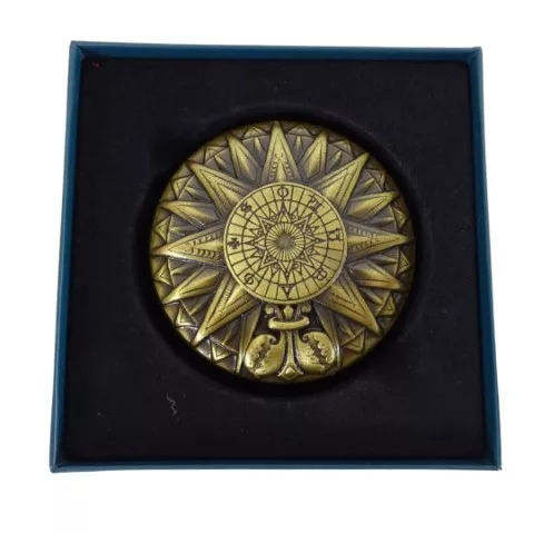 Busolă Hemisferium H40, alamă și sticlă, diametru 8,5 cm, stil vintage, nautic, renaștere