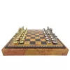 Set sah Italfama N035, piele și metal, înălțime 4,8 cm, stil vintage