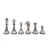 Set sah Italfama N035, piele și metal, înălțime 4,8 cm, stil vintage