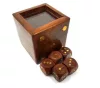 Joc cu zaruri Giftdeco G151G/AZ, alama, sticla si lemn, 5 x 5 cm, stil clasic