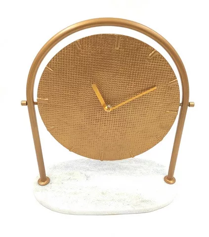 Ceas decorativ Giftdeco, metal, 37 x 32 x 15,5cm, stil glamour, modern, clasic