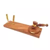 Ciocănel decorativ de birou Giftdeco DNU-023, alamă și lemn, 22,85 x 6,35 x 7,6 cm, stil retro, vintage, colonial