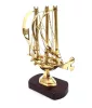 Obiect decorativ Giftdeco N-4450A, alamă și lemn, înălțime 20 cm, stil nautic