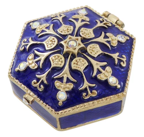 Cutie pentru bijuterii Giftdeco B0035-08BL, metal, 5 x 5 x 2cm