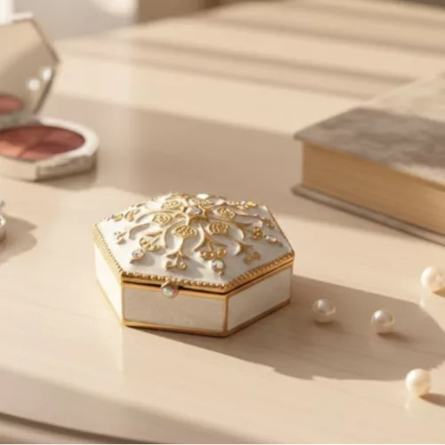 Cutie cadou Giftdeco B0035-08WH, metal, 5 x 5 x 2cm