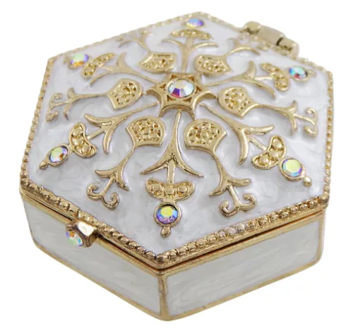 Cutie cadou Giftdeco B0035-08WH, metal, 5 x 5 x 2cm